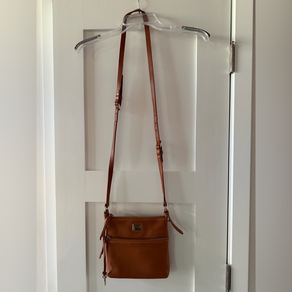 Dooney & Bourke Caramel Brown Soft Pebbled Leather Crossbody Bag